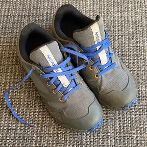 Merrell Kids' Hiking Sneakers in Gray with Blue Laces